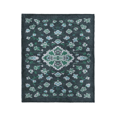 Fenwick Navy & Green in Medium (50" x 60") Size