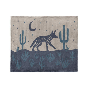 Desert Coyote Midnight & Dusty Blue in Medium (50" x 60") Size