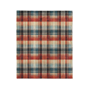 Monaghan Plaid Blue & Red in Medium (50" x 60") Size