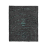 Solar System Charcoal & Teal in Medium (50" x 60") Size