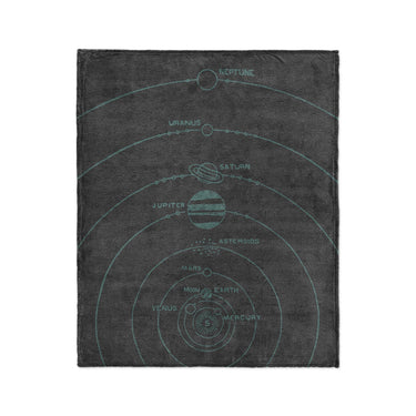 Solar System Charcoal & Teal in Medium (50" x 60") Size