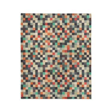 Pixel Mosaic Multicolor Earthtone in Medium (50" x 60") Size