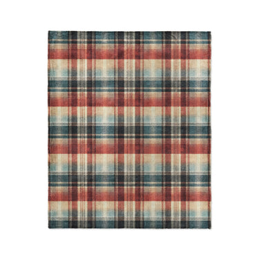 Monaghan Plaid Blue & Red in Medium (50" x 60") Size