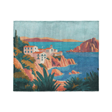 Mediterranean Cliffside Village in Medium (50" x 60") Size
