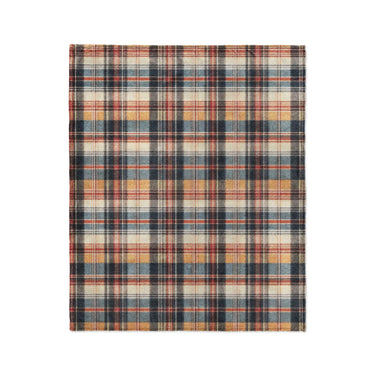 MacPherson Plaid Navy & Gold in Medium (50" x 60") Size
