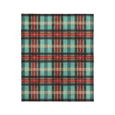 Ferguson Plaid Teal Red in Medium (50" x 60") Size