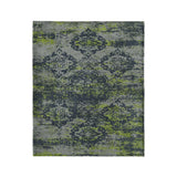 Jonah Navy & Chartreuse in Medium (50" x 60") Size