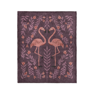 Flamingo Friends Purple in Medium (50" x 60") Size