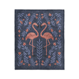 Flamingo Friends Navy in Medium (50" x 60") Size