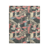 Harmon Surreal Check Blue & Pink in Medium (50" x 60") Size