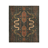 Ophidian Snakes Green & Orange in Medium (50" x 60") Size