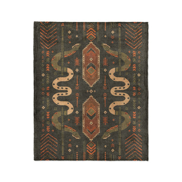 Ophidian Snakes Green & Orange in Medium (50" x 60") Size