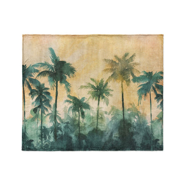 Sunset Palms Green & Orange in Medium (50" x 60") Size
