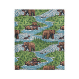 Bears Catching Salmon in Medium (50" x 60") Size