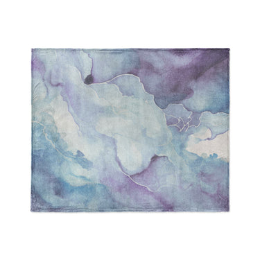 Zephyr Watercolor Blue & Purple in Medium (50" x 60") Size