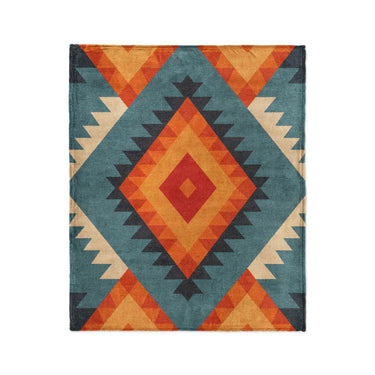 Zareen Blue & Orange in Medium (50" x 60") Size