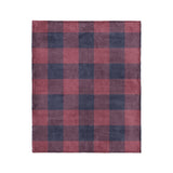 Buffalo Plaid Maroon & Navy in Medium (50" x 60") Size