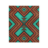 Pancho Turquoise & Vermillion in Medium (50" x 60") Size