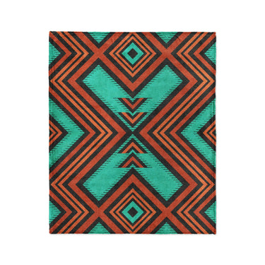 Pancho Turquoise & Vermillion in Medium (50" x 60") Size