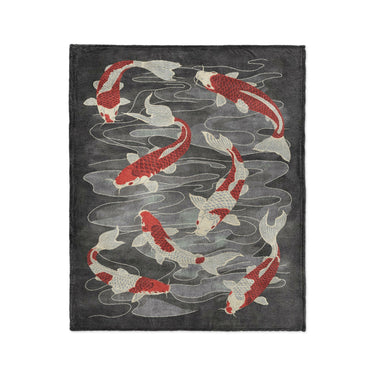 Koi Pond Charcoal in Medium (50" x 60") Size