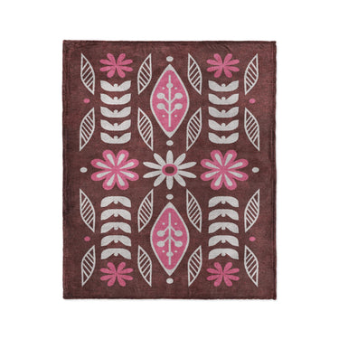 Topanga Burgandy & Pink in Medium (50" x 60") Size