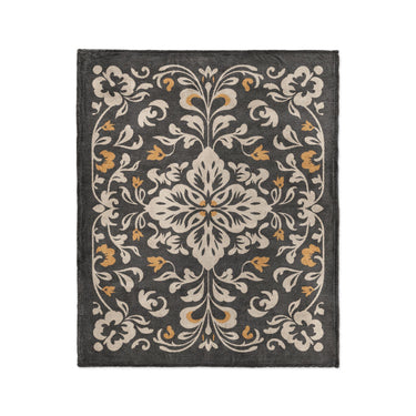 Annette Vintage Black & Yellow in Medium (50" x 60") Size