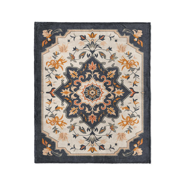 Louanne Navy & Orange in Medium (50" x 60") Size