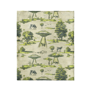 UFO Cow Abduction Toile in Medium (50" x 60") Size