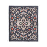 Annette Navy & Orange in Medium (50" x 60") Size