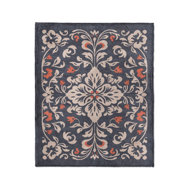 Annette Navy & Orange in Medium (50" x 60") Size