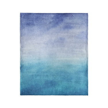 Micah Watercolor Blue & Teal in Medium (50" x 60") Size
