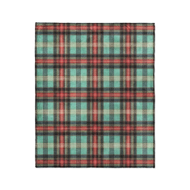 Ferguson Plaid Teal Red in Medium (50" x 60") Size