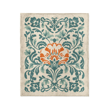 Beryl Teal & Orange in Medium (50" x 60") Size