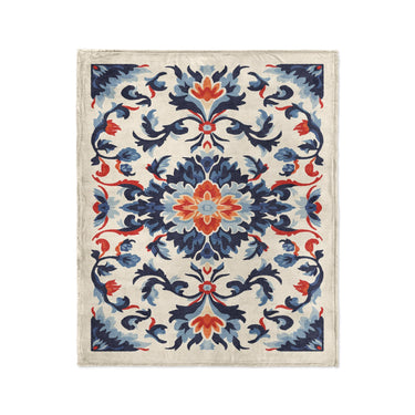 Wilhemina Navy & Red in Medium (50" x 60") Size