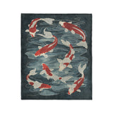 Koi Pond Blue in Medium (50" x 60") Size
