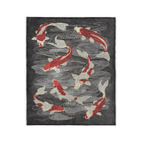 Koi Pond Charcoal in Medium (50" x 60") Size