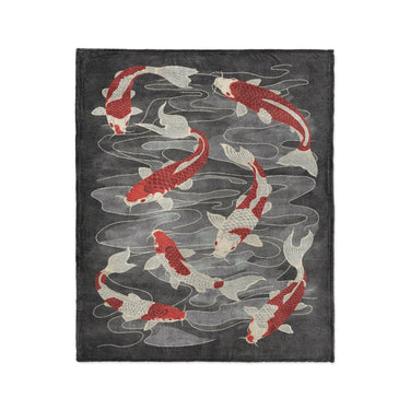 Koi Pond Charcoal in Medium (50" x 60") Size