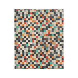 Pixel Mosaic Multicolor Earthtone in Medium (50" x 60") Size