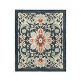 Eugina Seafoam & Navy in Medium (50" x 60") Size