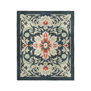 Eugina Seafoam & Navy in Medium (50" x 60") Size