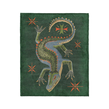 Hungry Alligator Green in Medium (50" x 60") Size