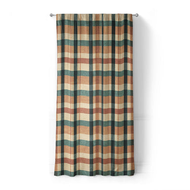 Brenton Plaid Taupe Teal in Standard (50" x 84") Size