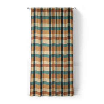 Brenton Plaid Taupe Teal in Standard (50" x 84") Size