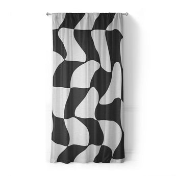 Twyla Checkered Black & White in Standard (50" x 84") Size