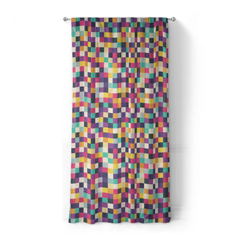 Pixel Mosaic Multicolor Midtone in Standard (50" x 84") Size