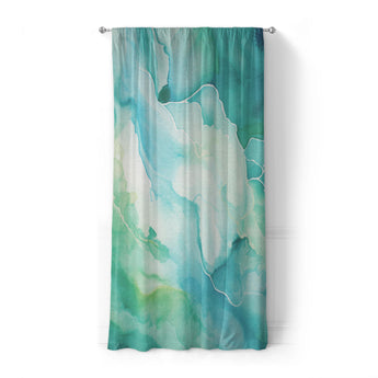 Zephyr Watercolor Emerald in Standard (50" x 84") Size
