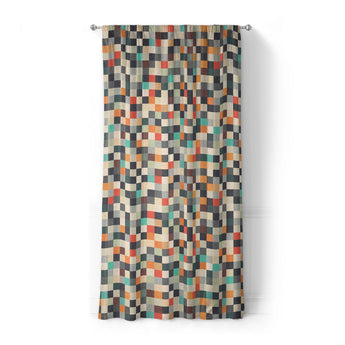 Pixel Mosaic Multicolor Earthtone in Standard (50" x 84") Size