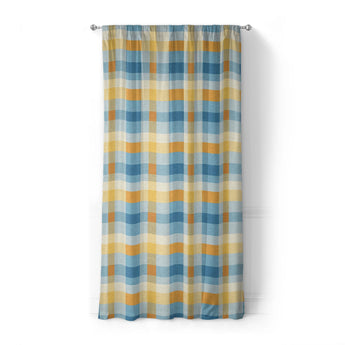 Monroe Plaid Blue & Yellow in Standard (50" x 84") Size