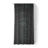 Solar System Charcoal & Teal in Standard (50" x 84") Size