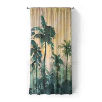 Sunset Palms Green & Orange in Standard (50" x 84") Size